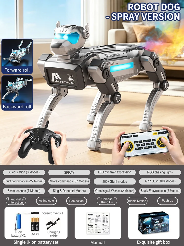 TQR-05AI Voice Interactive Bionic Dog product detail — features, functions and packaging